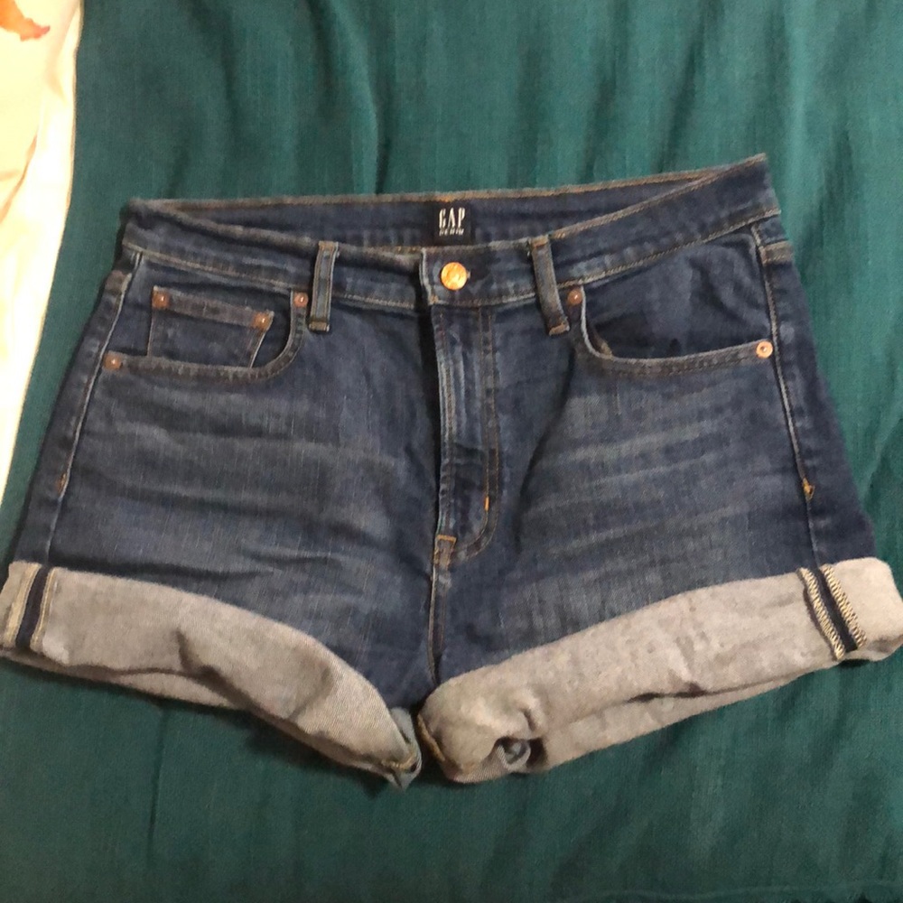 Blue denim shorts
